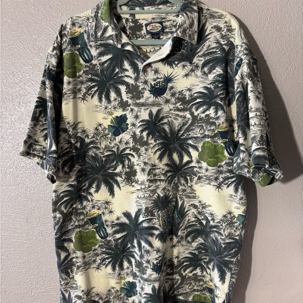 Polo shirt Tommy Bahama Palms print Hawaiian